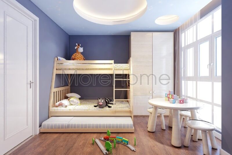 Thiết kế nội thất phòng ngủ con đơn giản, hiện đại mà không kém phần năng động