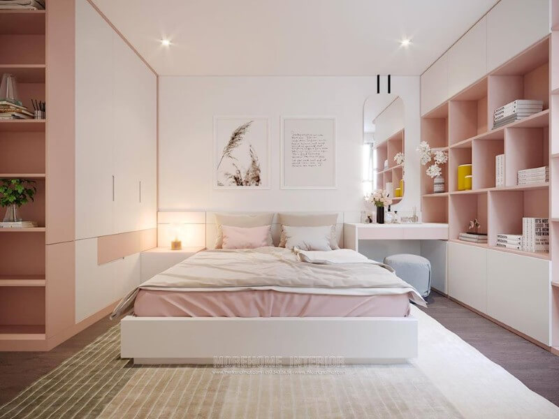 Thiết kế nội thất phòng ngủ chung cư cho con gái